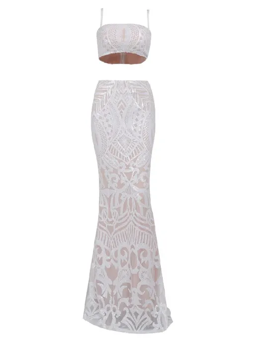 Diynav Two Pieces Mermaid Wedding Dress Sexy Beach Wedding Dress HZ1017 - Image 3