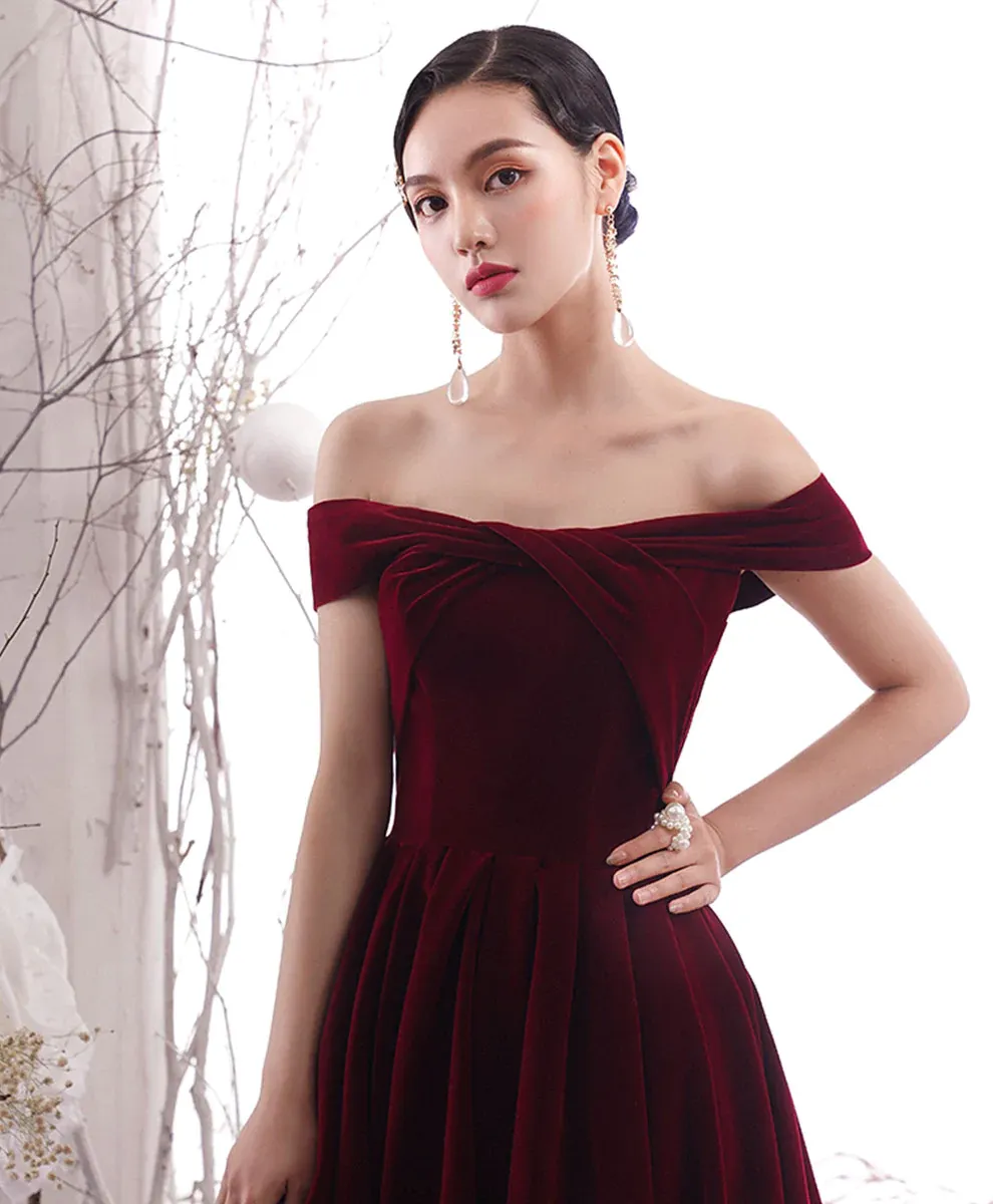 Diynav Burgundy Long Prom Dress Burgundy Evening Dress HZ1017 - Image 3