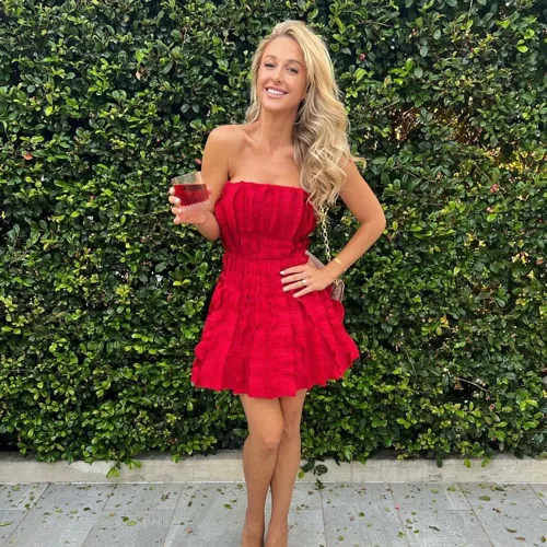 Diynav Red Ruffles A Line Homecoming Dress Mini Prom Dress HZ1017