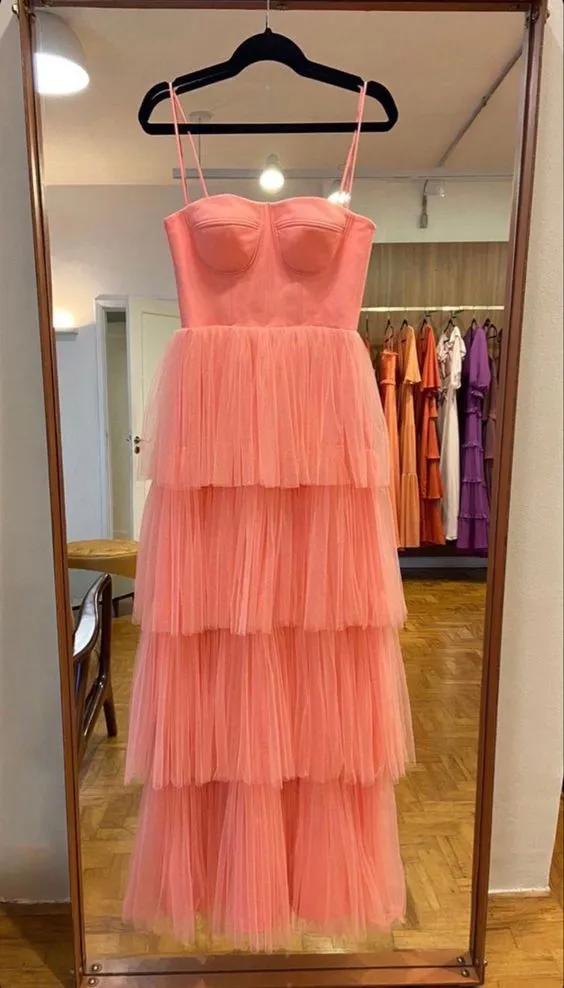 Diynav Arrival Tiered Tulle Prom Dress Long Evening Dress HZ1017