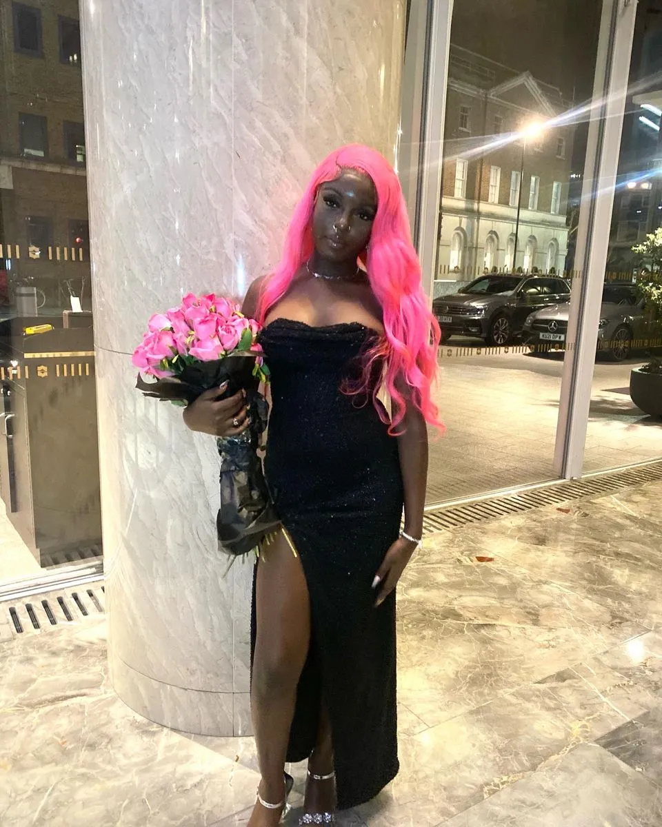 Diynav Black Sheath/Column Evening Dress with Split HZ1017 - Image 2