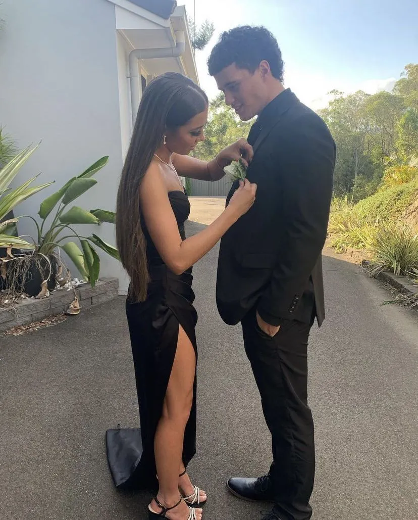 Diynav Black Sweetheart Neckline Prom Dress Black Evening Dress HZ1017