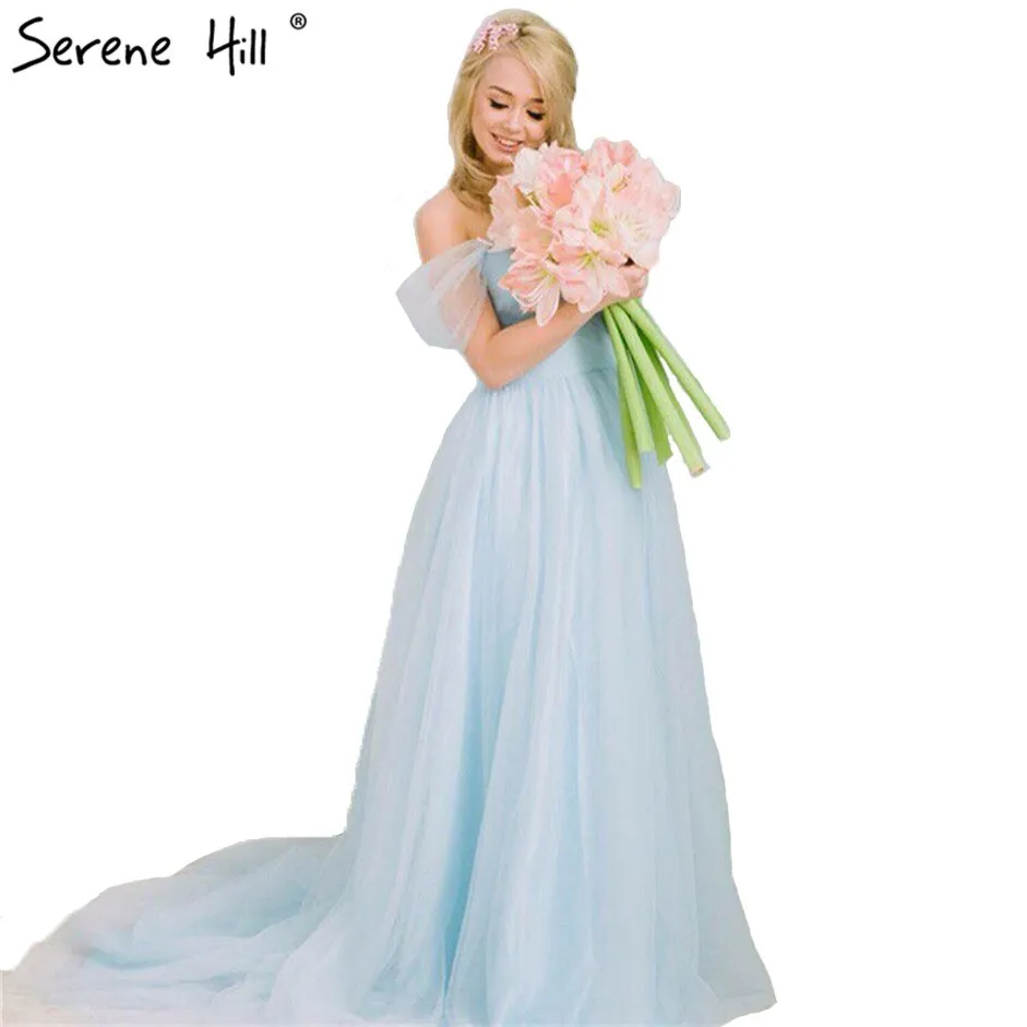 Diynav Sale no return no refundSale Light Blue Off the Shoulder Pregnant Photography Dresses Vintage Wedding Gowns Lace Up Sash 2025 Sexy HZ1017