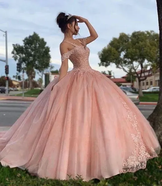 Diynav Quinceanera Off Shoulder Lace Appliques Ball Gown HZ1017