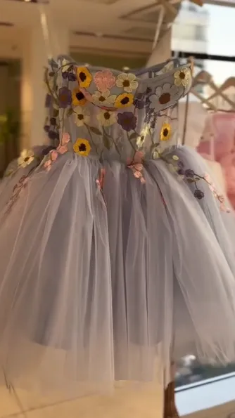 Diynav Tulle Appliques A Line Homecoming Dress Blue Short Birthday Party Dress HZ1017