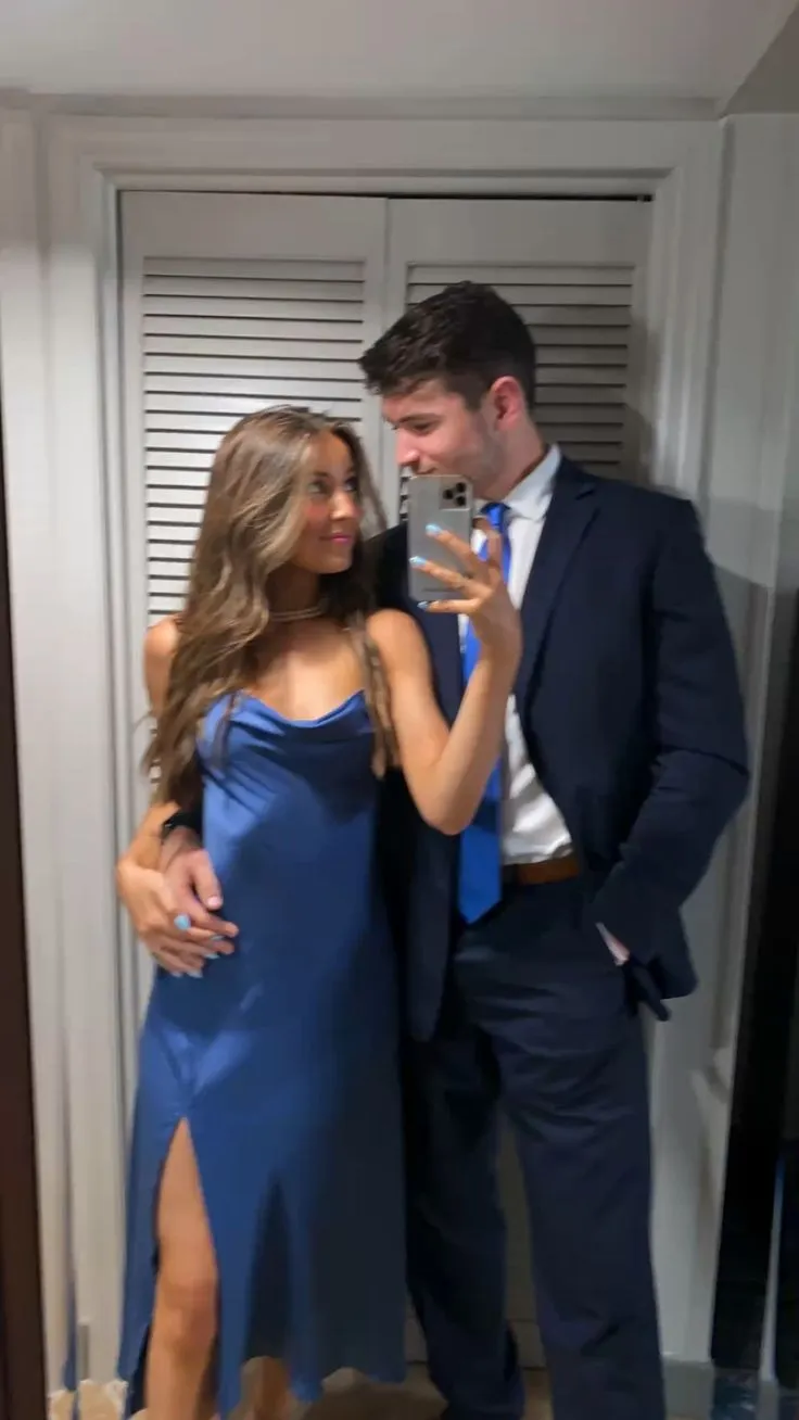 Diynav Blue Midi-length Evening Dress Blue Party Dress HZ1017