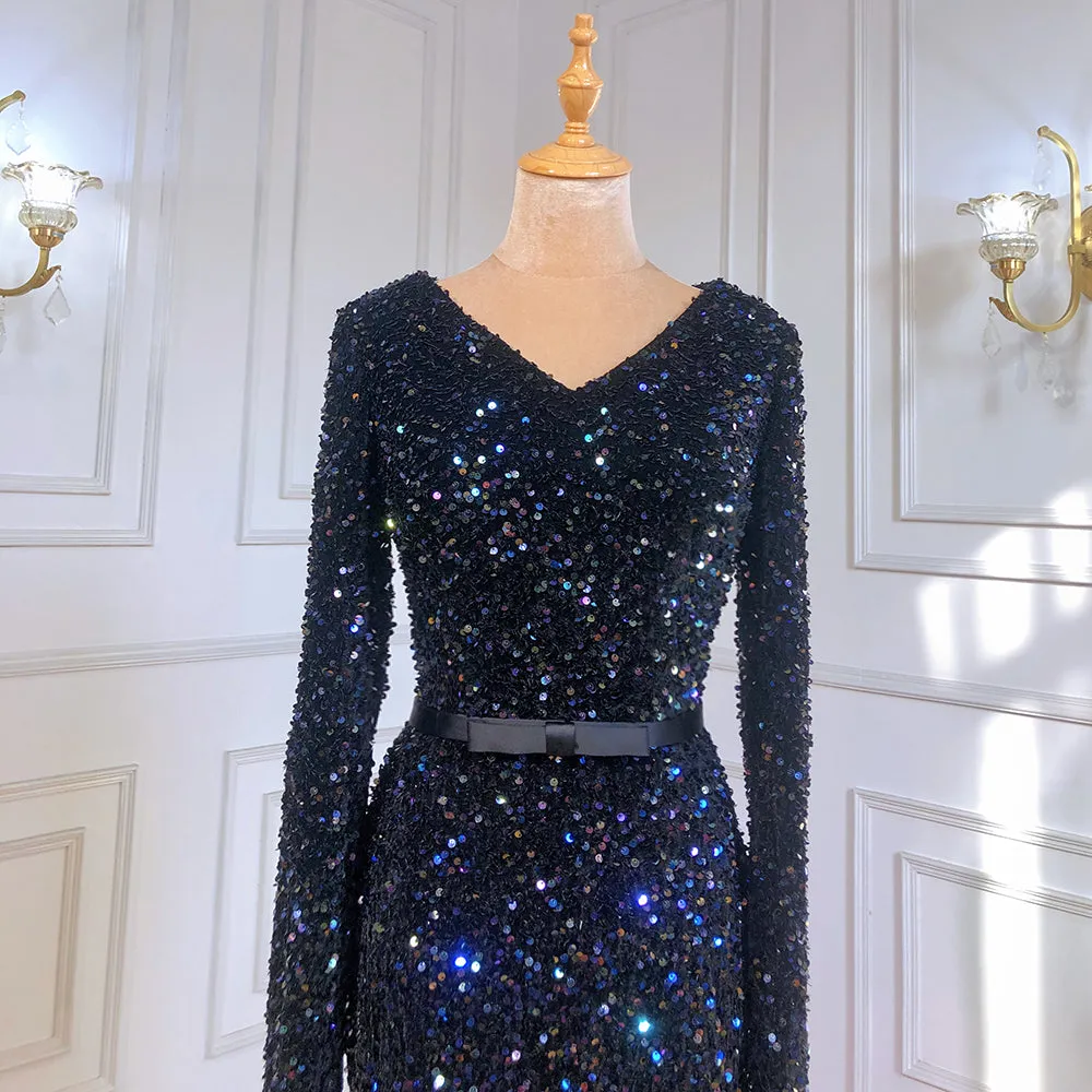 Diynav Black Sequin Mermaid Avond Jurken 2025 Elegante Sparkle Luxe Voor Vrouwen Party HZ1017 - Image 3