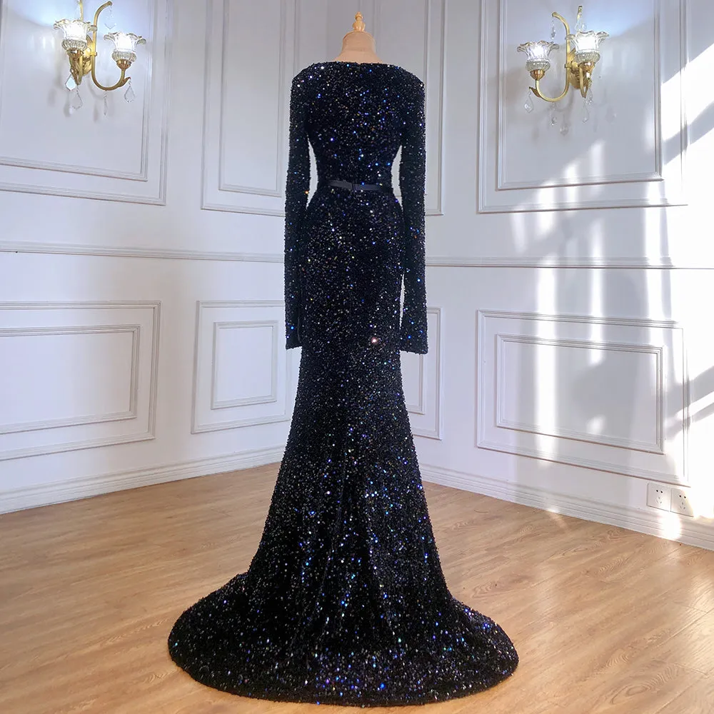 Diynav Black Sequin Mermaid Avond Jurken 2025 Elegante Sparkle Luxe Voor Vrouwen Party HZ1017 - Image 2