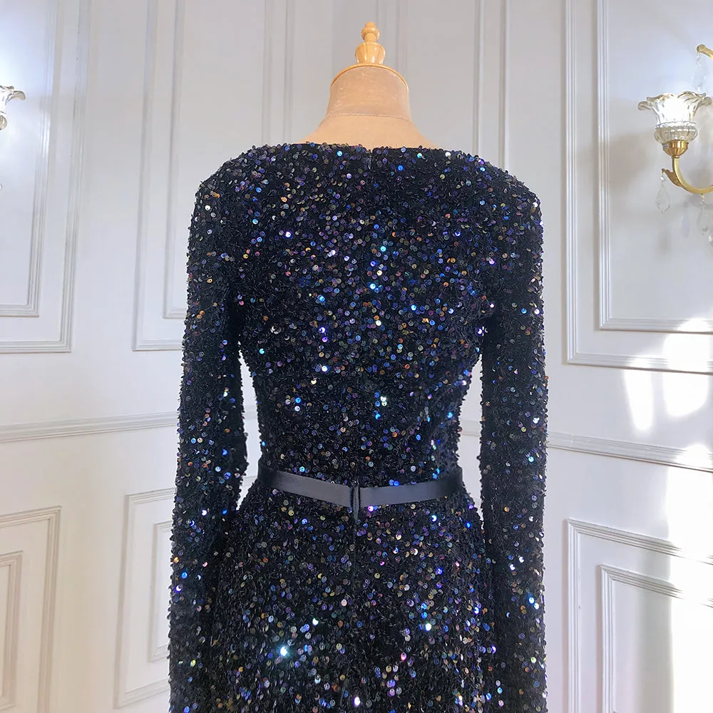 Diynav Black Sequin Mermaid Avond Jurken 2025 Elegante Sparkle Luxe Voor Vrouwen Party HZ1017 - Image 4