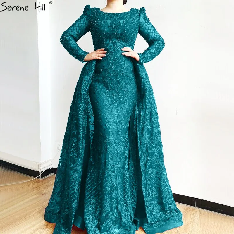 Diynav Wein Rot Lange Puff ?rmeln Mit Zug Abendkleider Meerjungfrau Kleider 2025 Formale Kleid F??1r frau Ruhigen Hill HZ1017 - Image 7