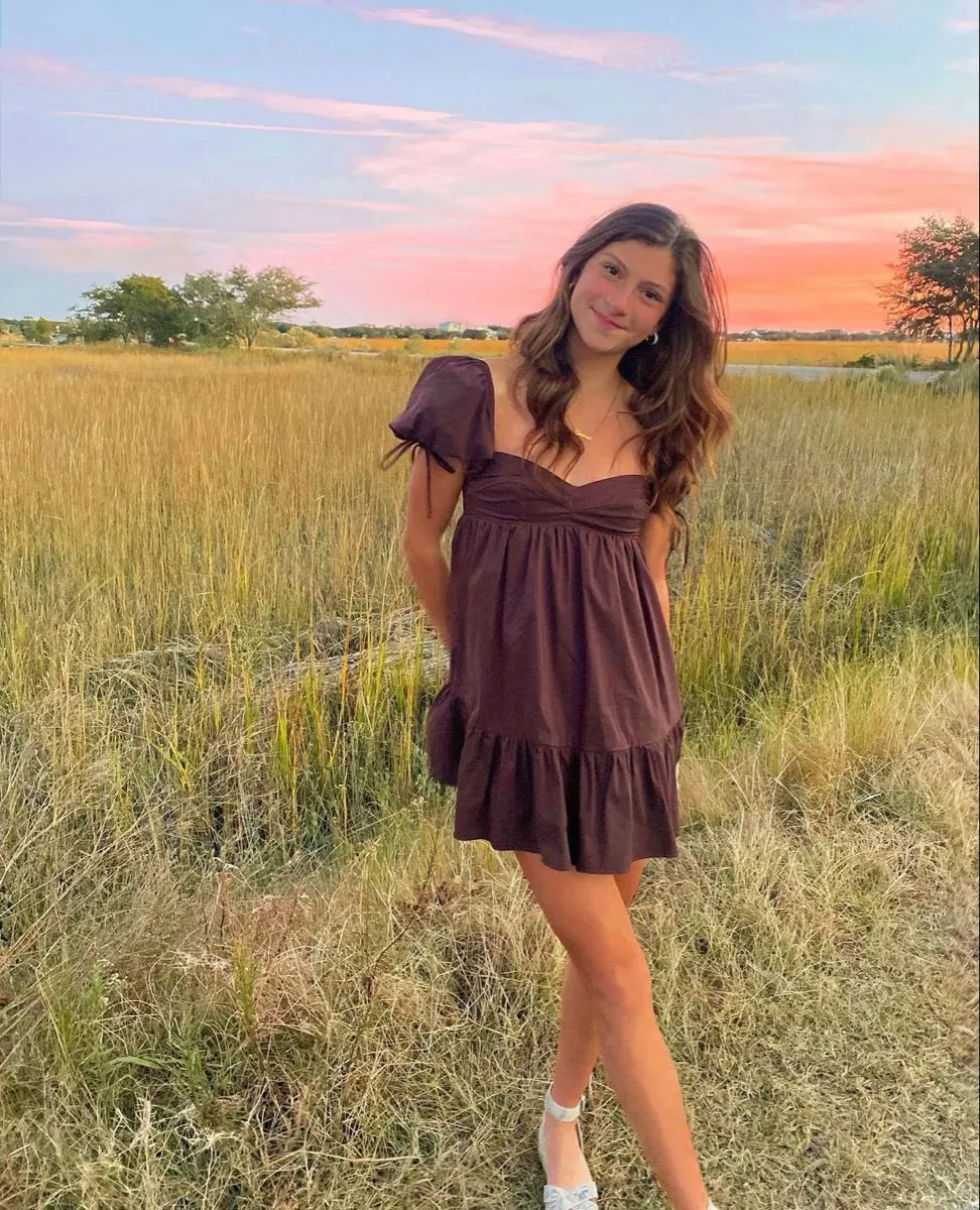 Diynav Homecoming Dress with Puff Sleeves HZ1017