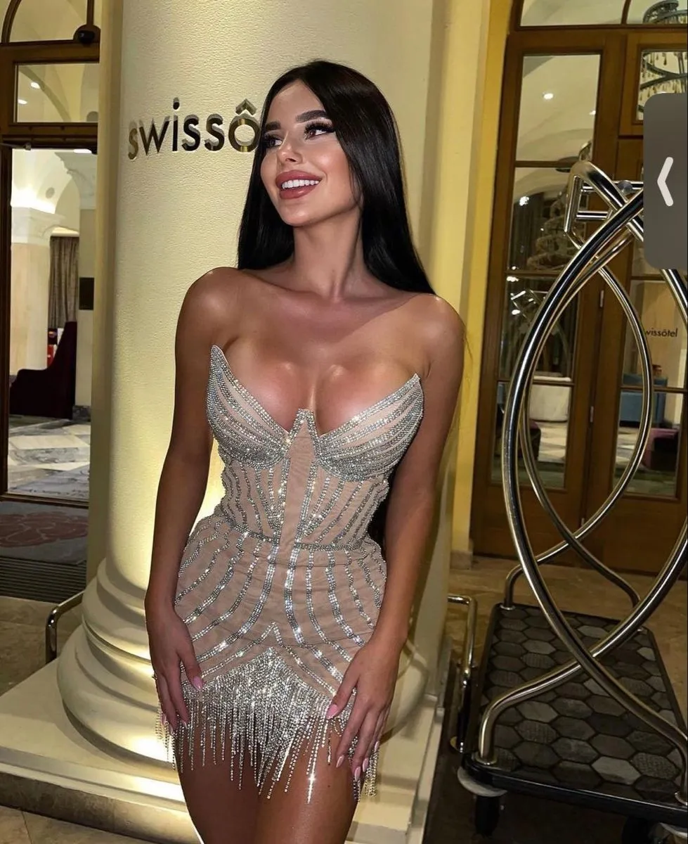 Diynav Sweetheart Birthday Party Dress,Cocktail Dress,Shiny Homecoming Dress HZ1017