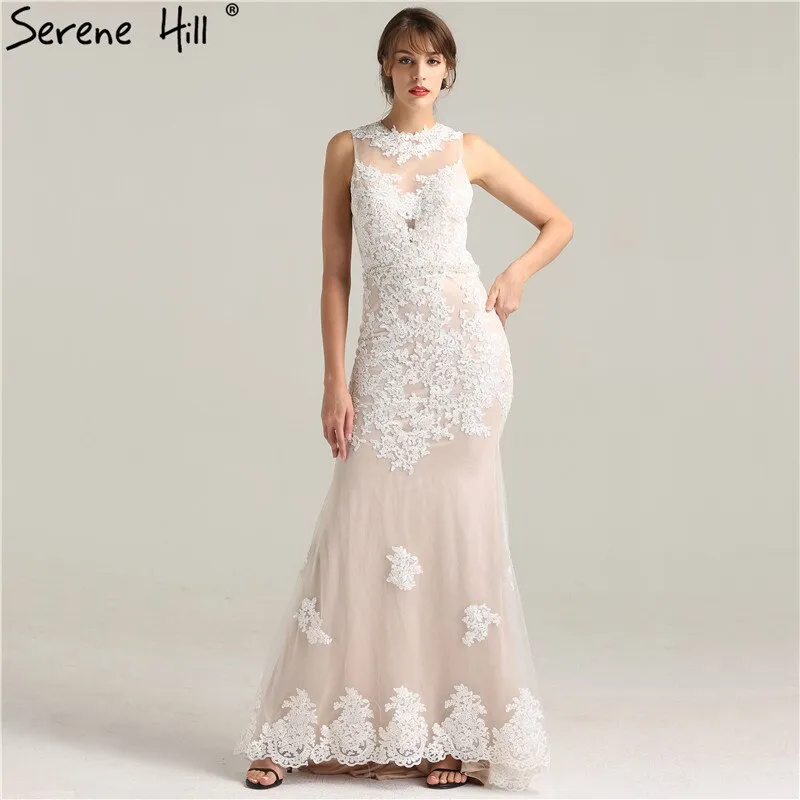 Diynav Sale no return no refundSale New O-Neck Mermaid Elegant Sexy Evening Gowns Fashion Embroidery Pearls Tulle Evening Dress 2025 Real Photo HZ1017