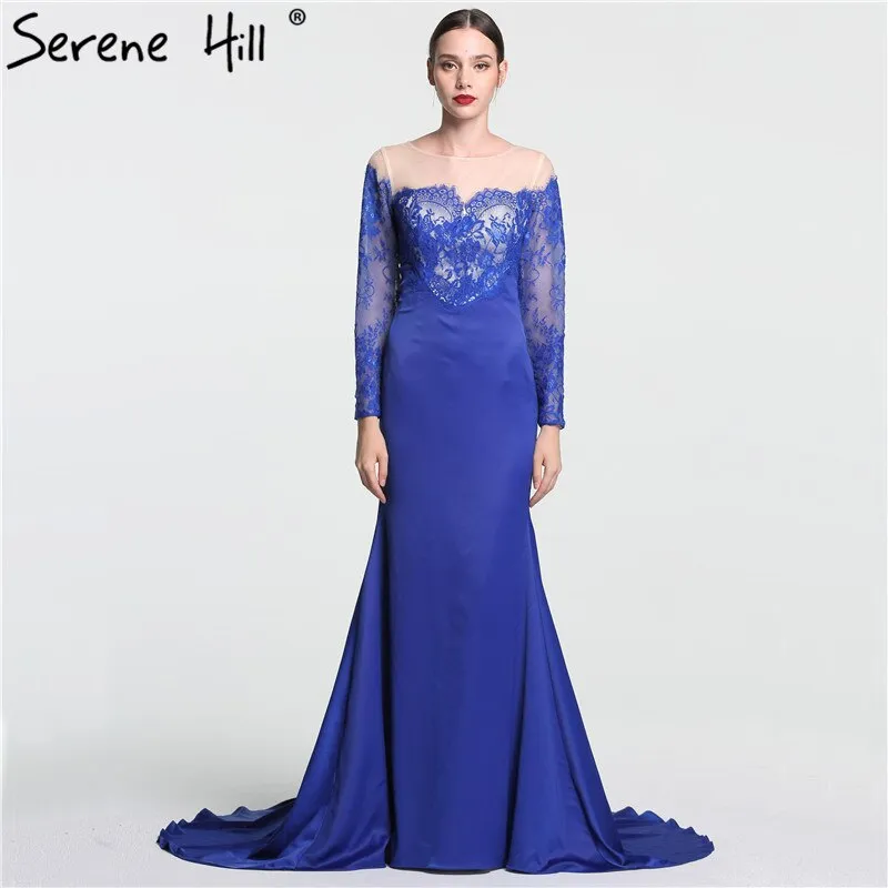 Diynav Sale no return no refundSale Newest Lace Flowers Sexy Mermaid Evening Gown Long Sleeve Simple Fashion Evening Dress Long 2025 HZ1017