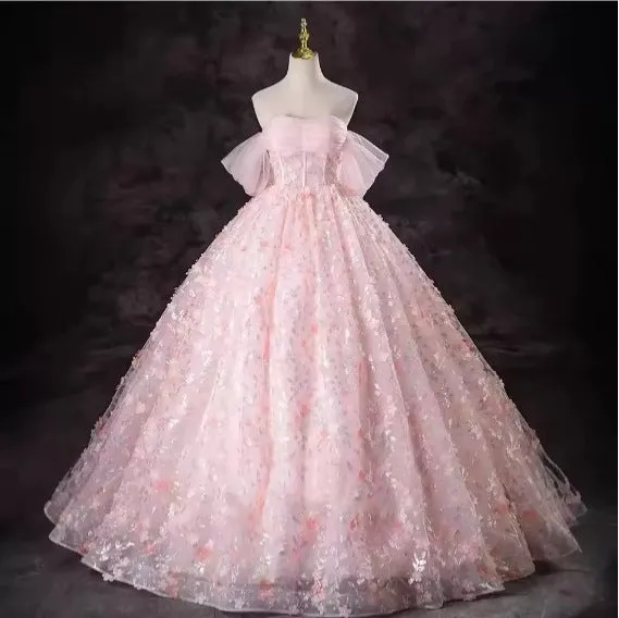 Diynav Fairy Evening Dress Pink Word Shoulder Vocal Piano Art Princess Ponpong Skirt Adult Ceremony Host Dress Dress