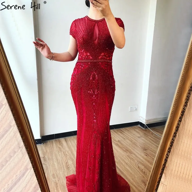 Diynav Sleeveless full diamond o neck Sexy Evening Dresses Dubai Design HZ1017 - Image 3