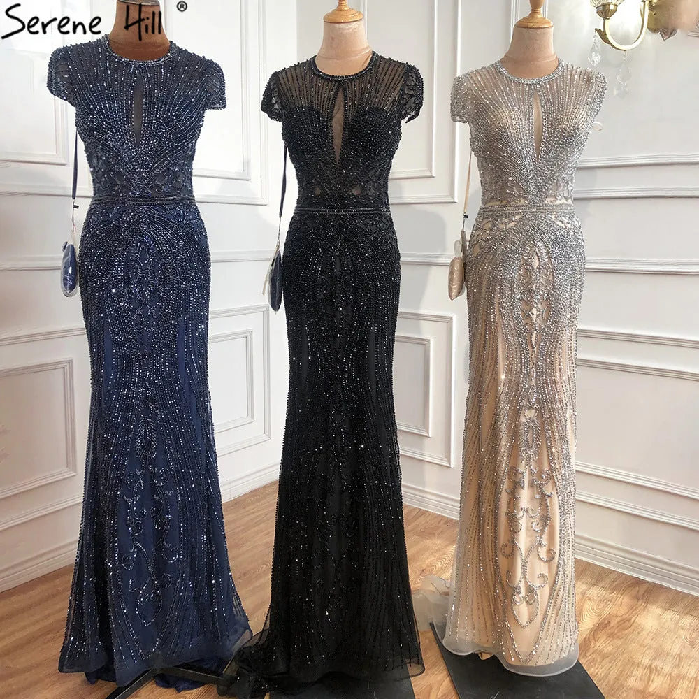 Diynav Sleeveless full diamond o neck Sexy Evening Dresses Dubai Design HZ1017 - Image 4