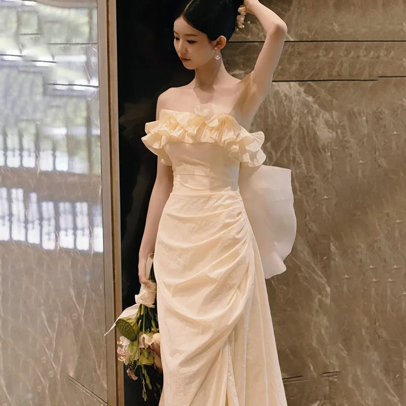 Diynav Light Wedding Dress 2024 New High-End Small And Small Mori Is Super Fairy Yarn Bosom Princess Style Engagement Dress