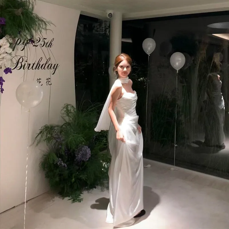 Diynav Certificate Registration Engagement Dress High-End Light Luxury Niche Beautiful Temperament Birthday Pattern Dress