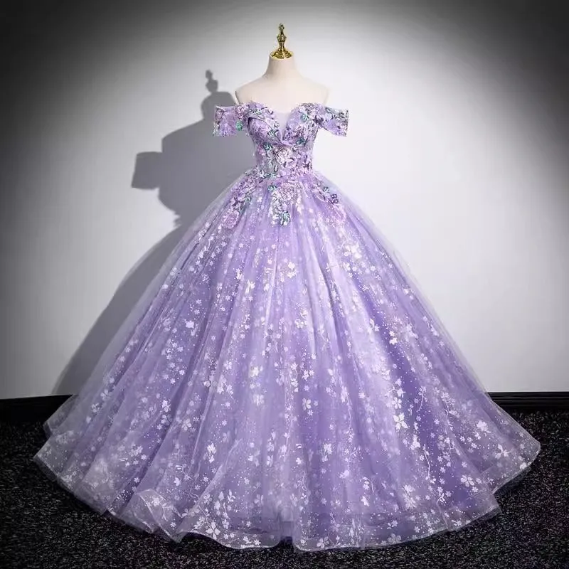 Diynav Purple Evening Dress Temperament Shoulder Solo Poncho Dress Student Vocal Art Show Annual Meeting Host