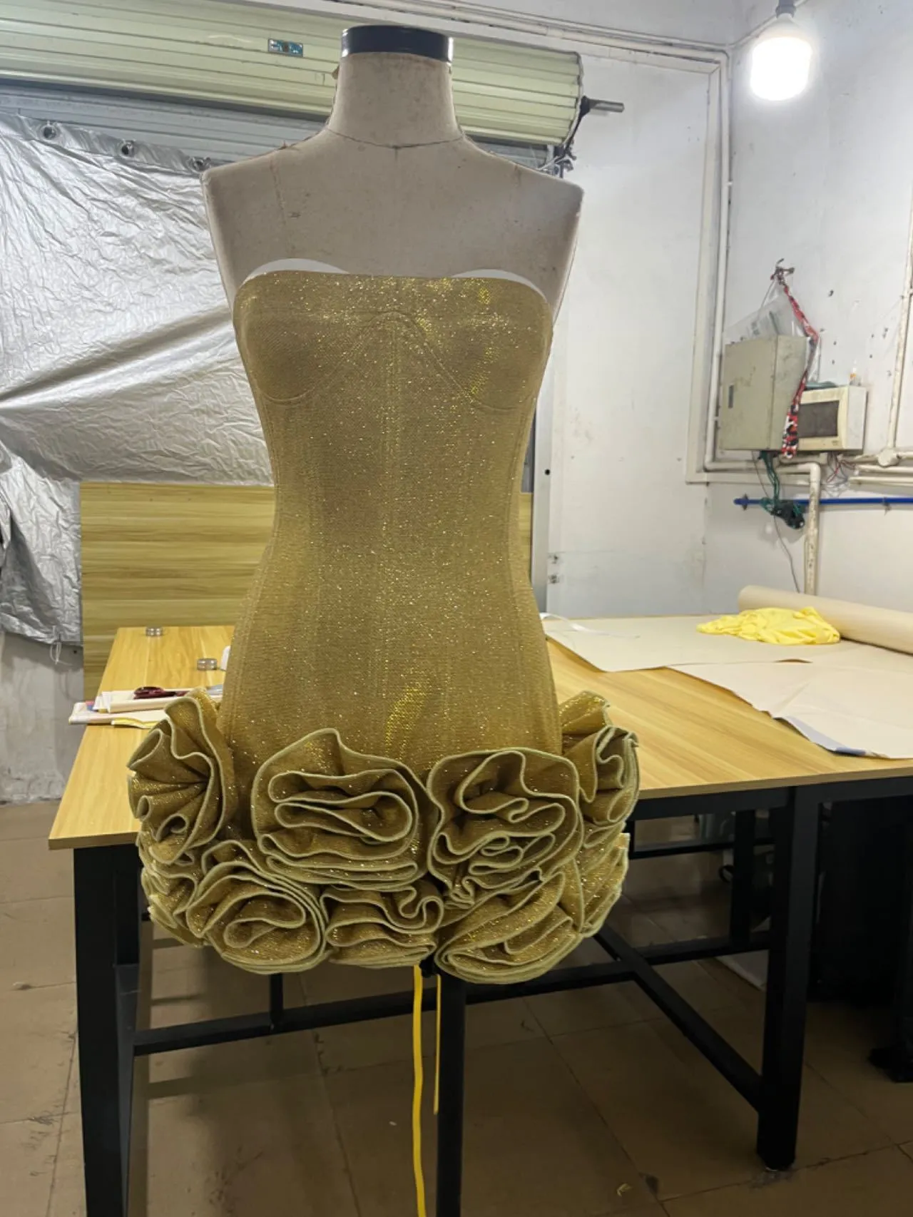 Diynav And Summer New Women's Gold Beads Sexy Corset Dress Tight Floral Dress