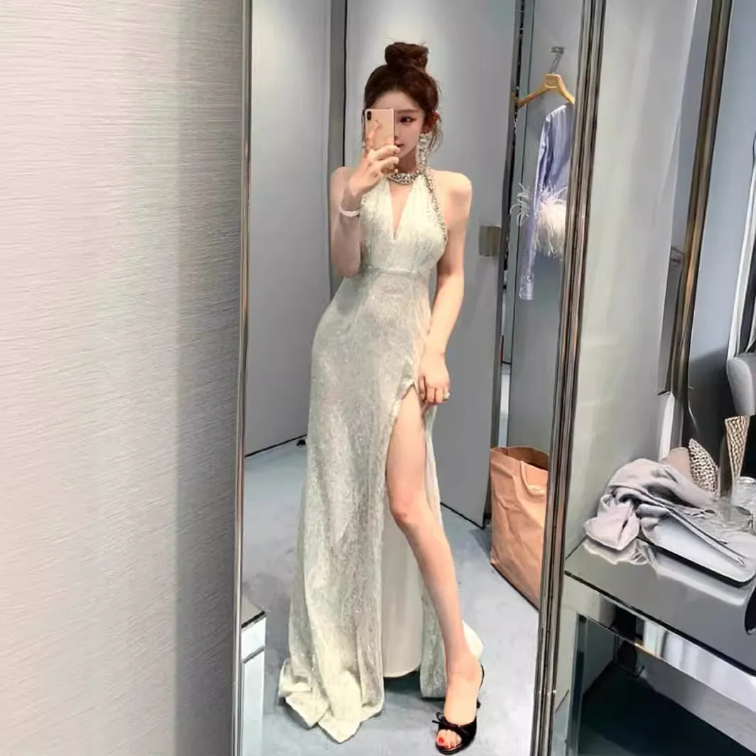 Diynav Toasting Dress Girl Light Luxury Niche Senior Feeling Bride Out Of The Pavilion Banquet To Greet The Birthday Party Of The Dinner Dress Hanging Long Dress