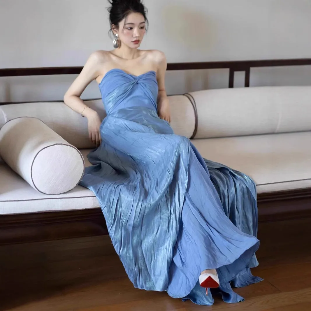 Diynav Robe New Chinese Female Bride Toasting Engagement Dress High-End Light Luxury Niche Braid Design Dress Autumn