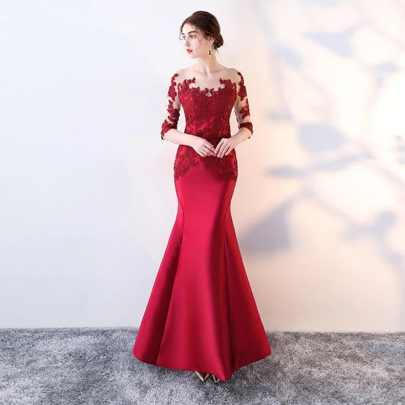 Diynav Dress Woman 2025 New Banquet Host Performance Fishtail Long Repair Bride Wedding Toasting Suit