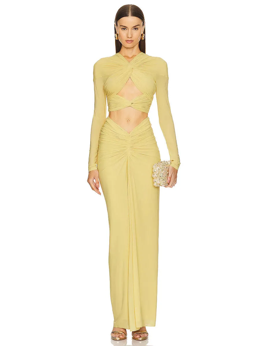 Diynav New Women's Temperament Sexy Long-Sleeved T Ruth-Envested Dress Dress