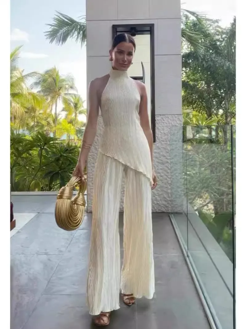 Diynav Women's Set Autumn New Fashion Casual Loose Solid Color Two-Piece Set