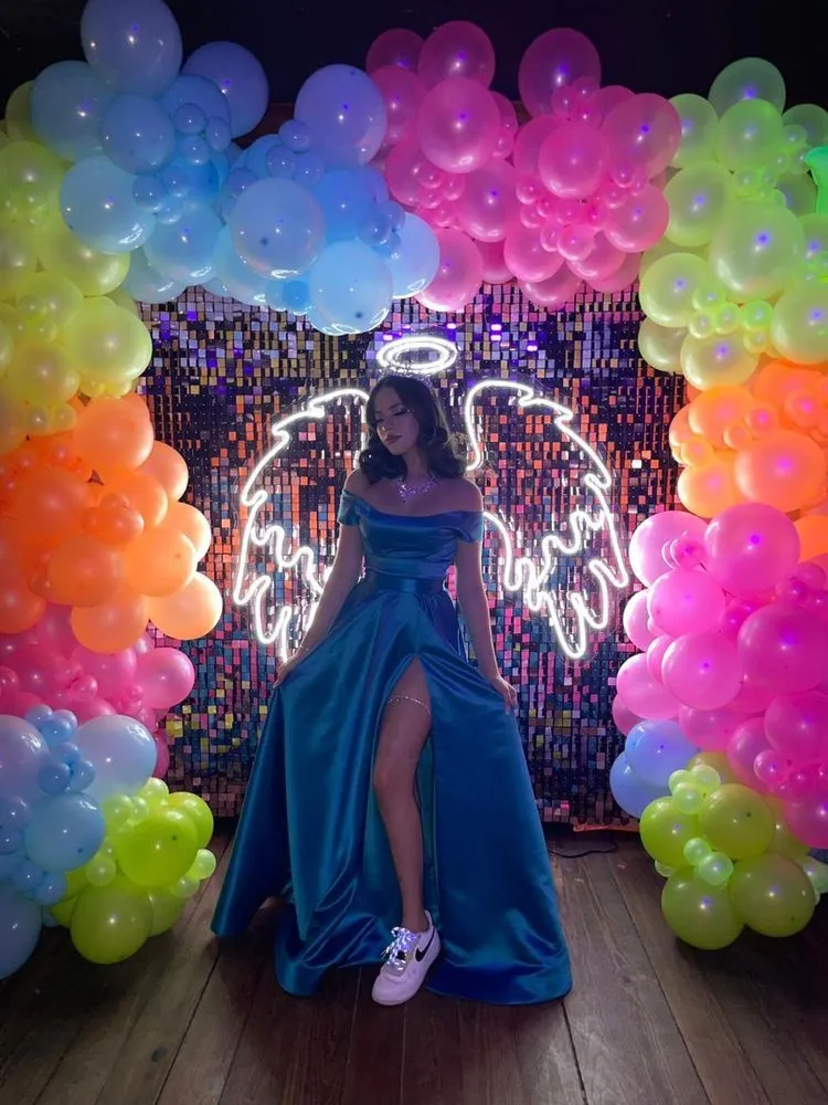 Diynav Off The Shoulder Satin Evening Dress HZ1017