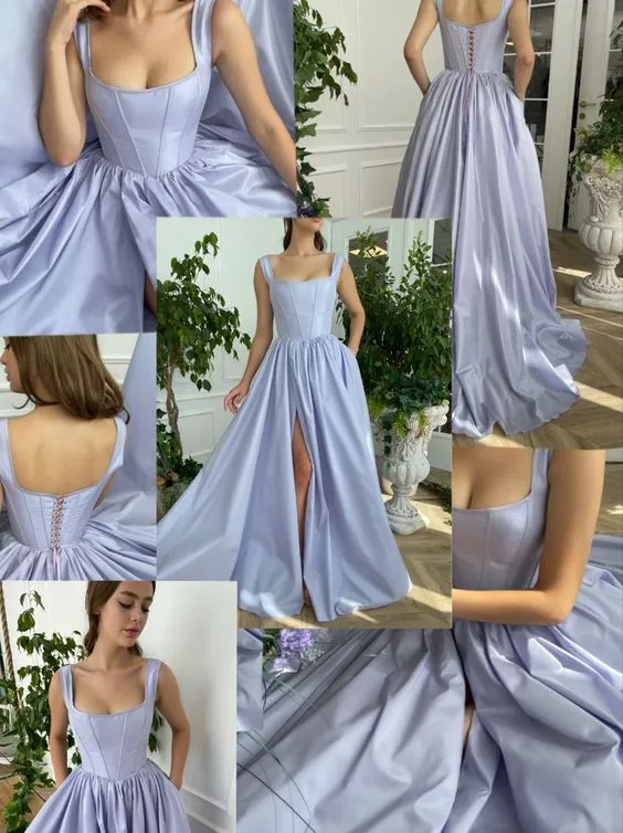 Diynav Evening Dress Custom Made Satin Prom Dresses HZ1017