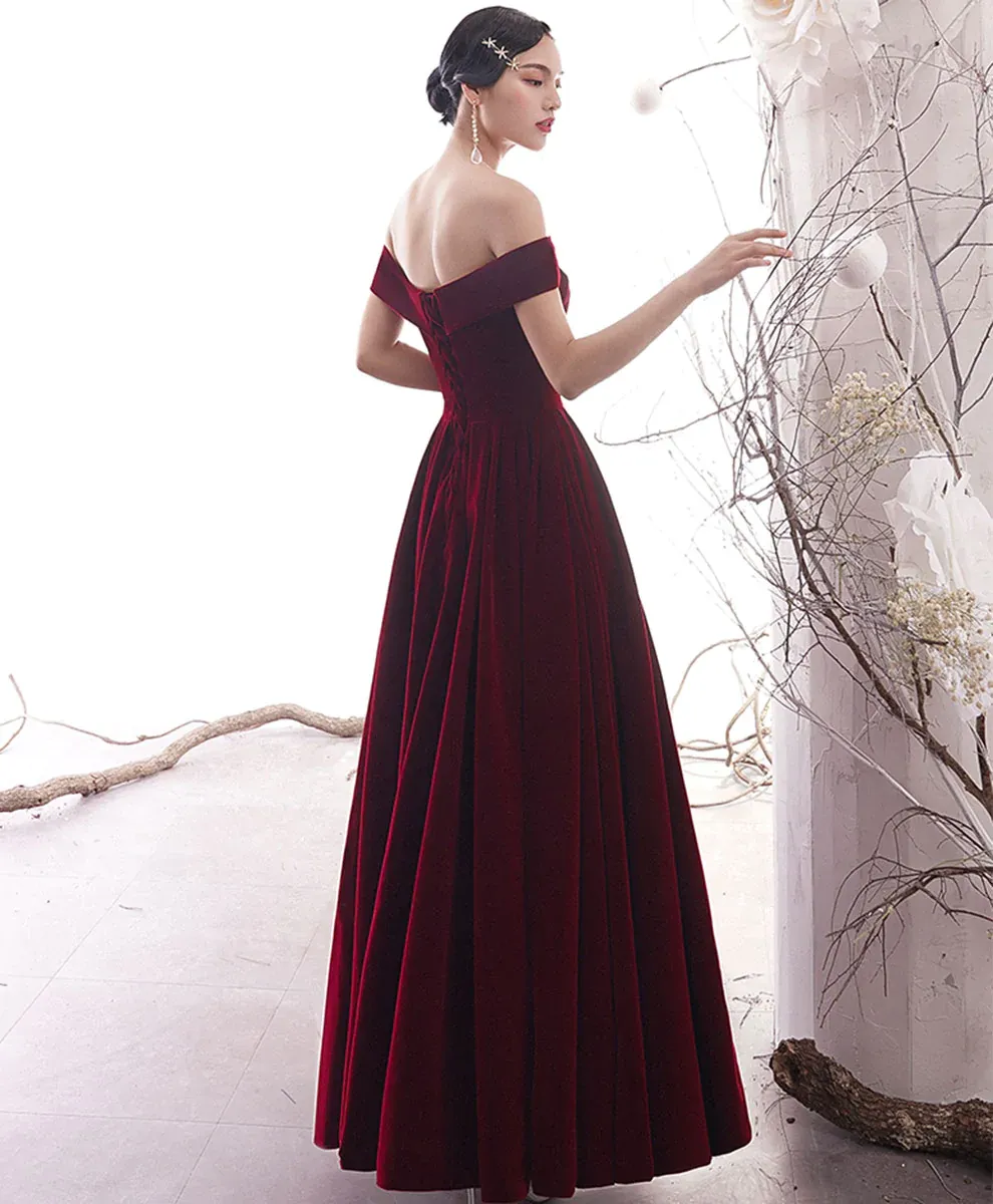 Diynav Burgundy Long Prom Dress Burgundy Evening Dress HZ1017 - Image 4