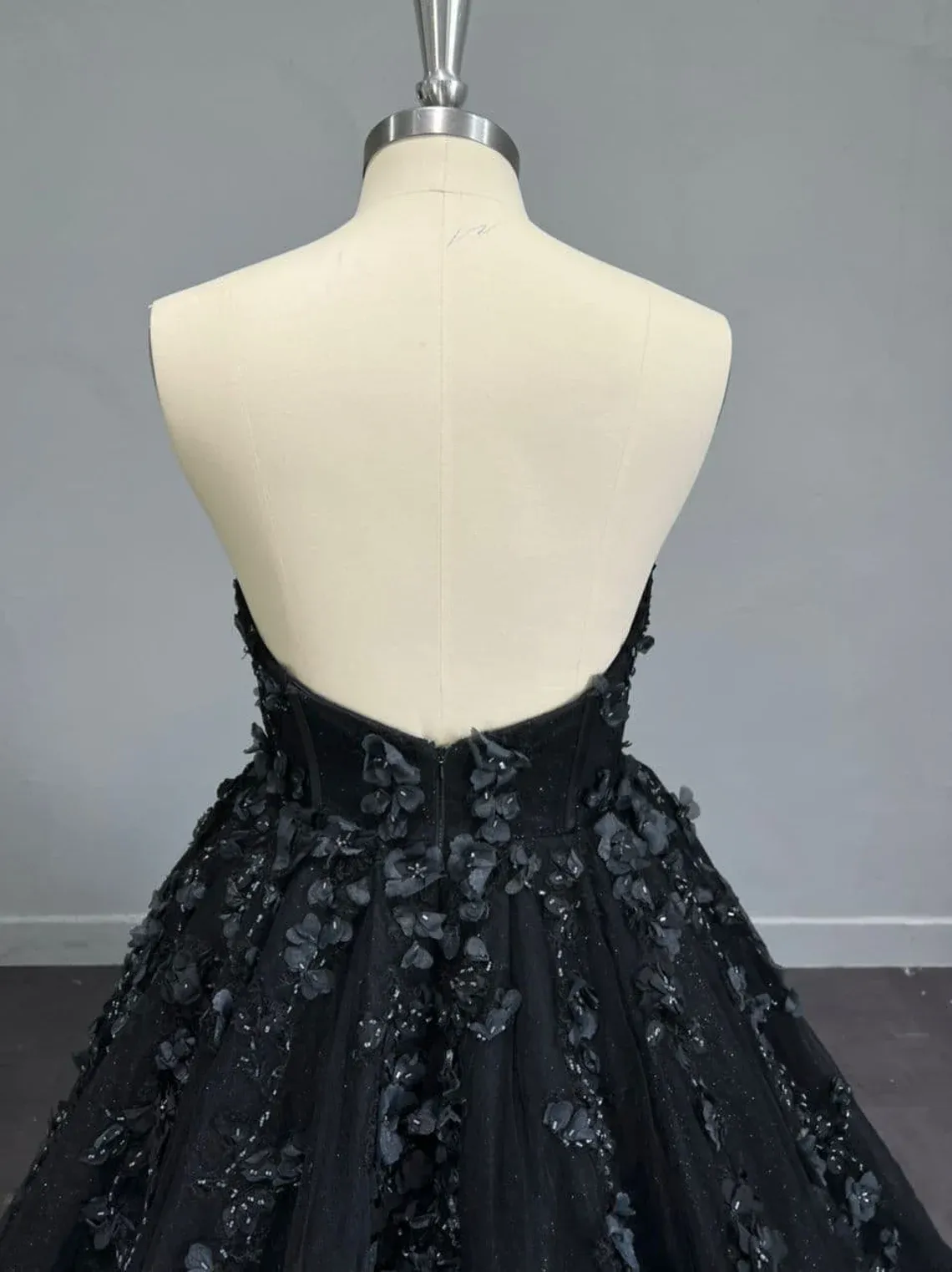 Diynav Alternative Black Gown, Off The Shoulder Ball Gown Gothic Unconventional Wedding HZ1017 - Image 7