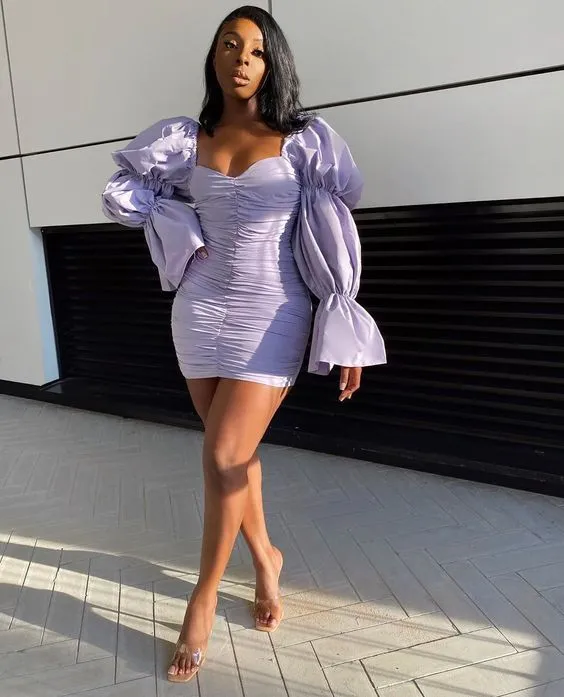 Diynav Purple Short Homecoming Dresses,22th Birthday Outfit Dress HZ1017