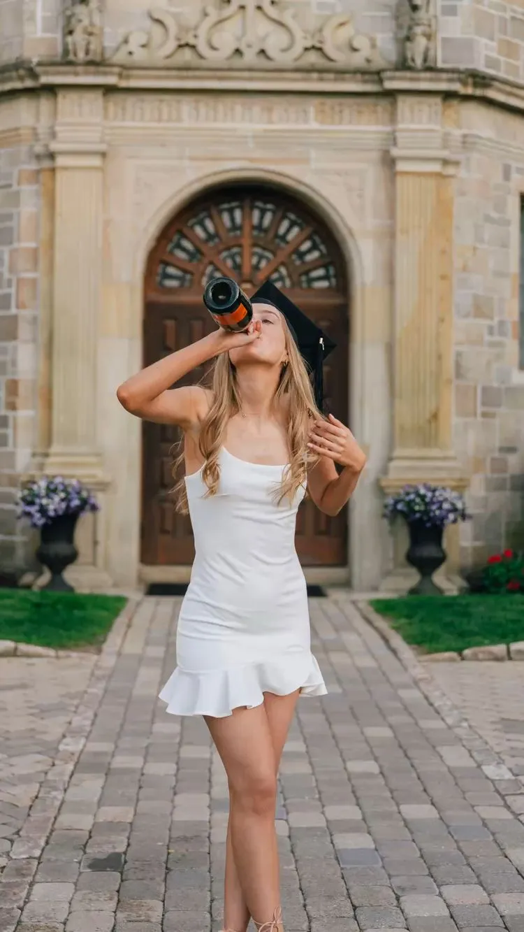 Diynav Spaghetti Straps Graduation Dress,White Homecoming Dress HZ1017