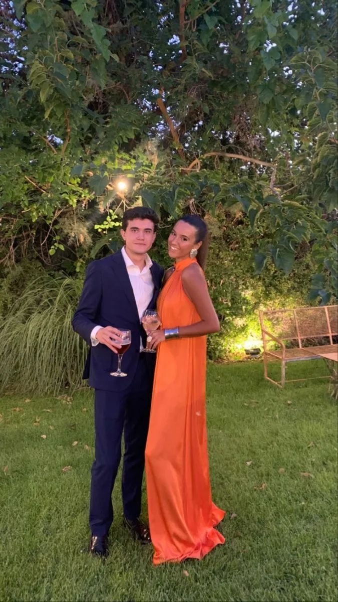 Diynav Orange Long Evening Dress Orange Wedding Guest Outfit HZ1017