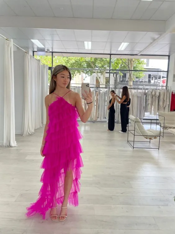 Diynav Arrival Tiered Tulle Black Prom Dress, Long Evening Dress HZ1017 - Image 4