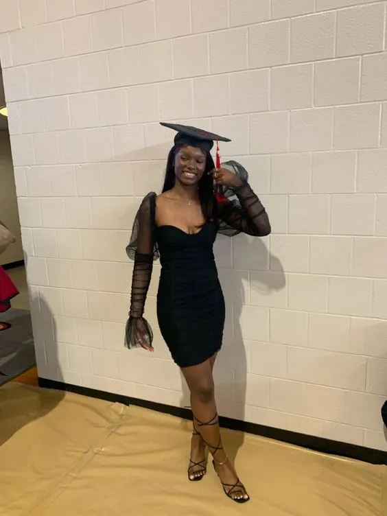 Diynav Bodycon Dress,Black Graduation Dress,Short Homecoming Dress HZ1017