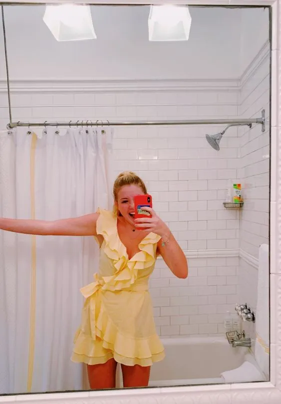 Diynav Yellow Ruffle Homecoming Dress,Yellow Party Dress HZ1017