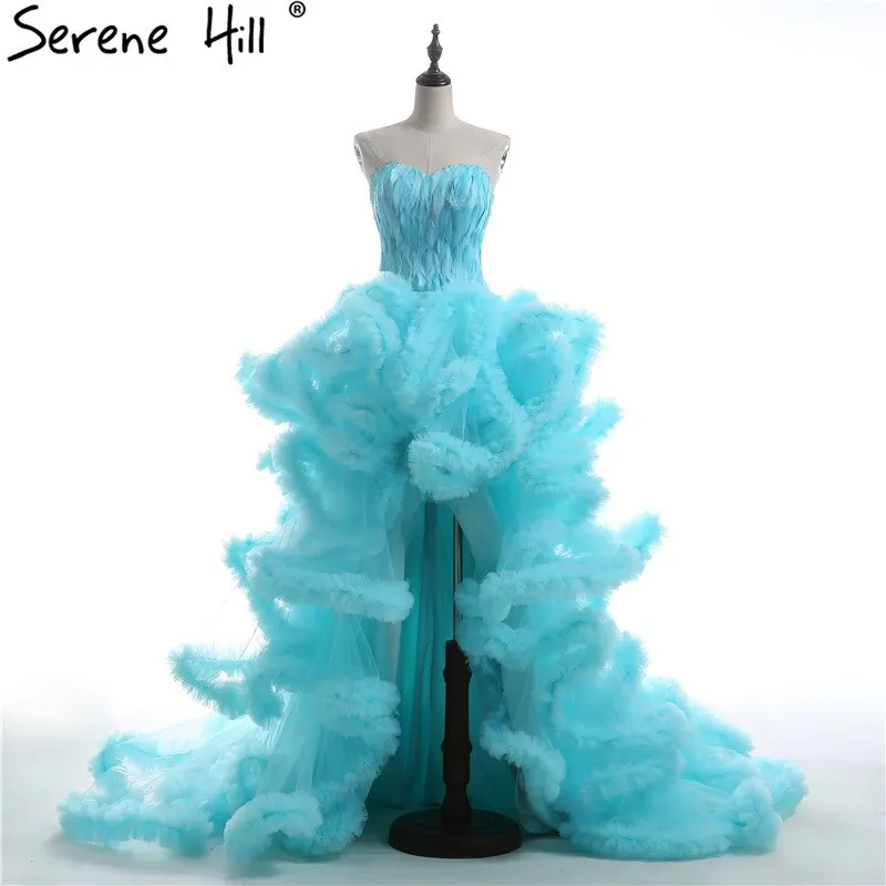 Diynav Picture Cloud long Train Luxury Feather High and Low Wedding Dresses Fluffy Wedding Dress 2025 Bridal Gowns HZ1017