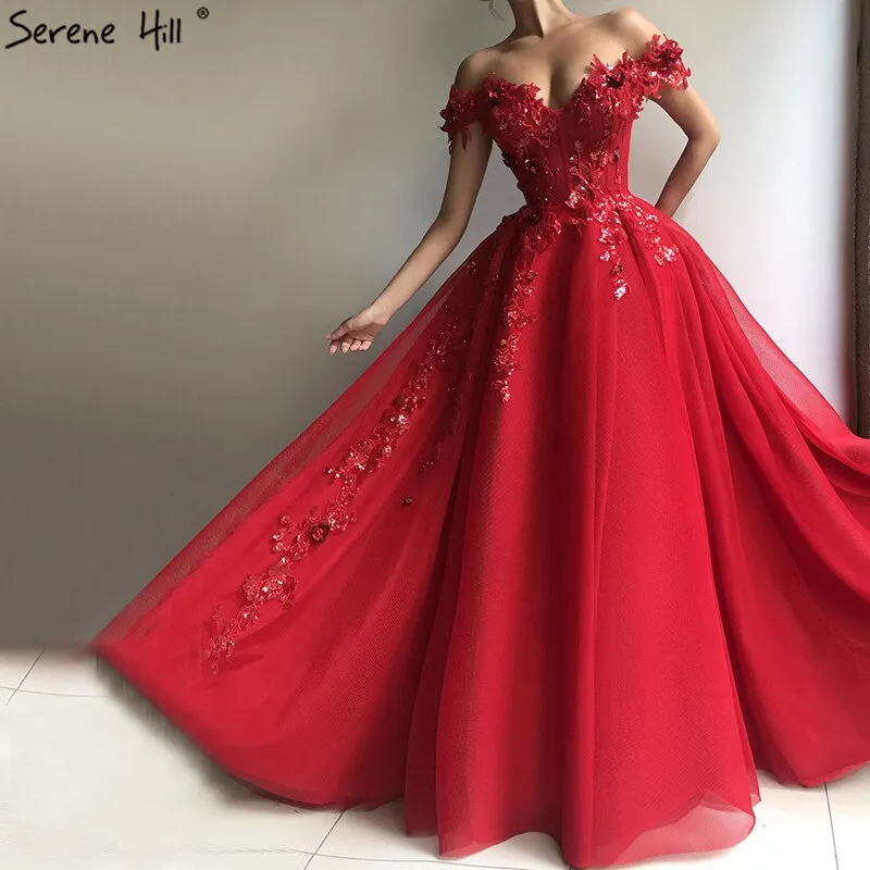 Diynav Sale No Return No Refund Sale Red Luxury Sequined Beading Sexy Evening Dresses 2025 Dubai Latest Off Shoulder Evening Gowns For Women HZ1017