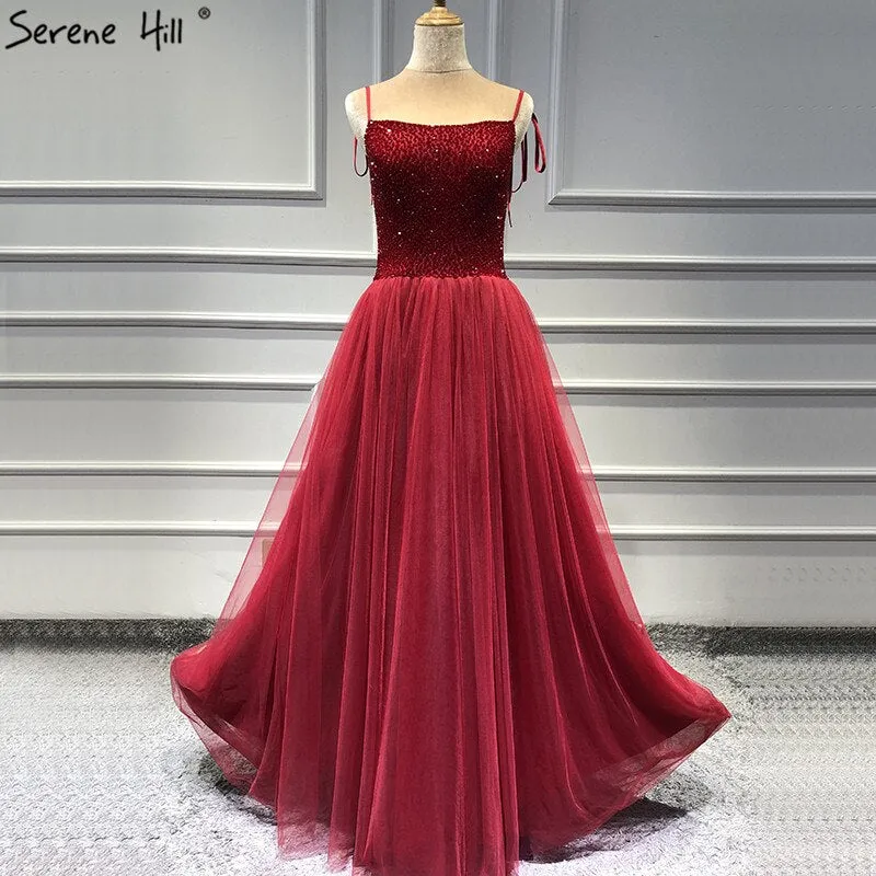 Diynav Sale no return no refundSale Red Strapless Sexy A-Line Evening Dresses Latest Design Sleeveless Sequined Beading Formal Dress Real Photo HZ1017