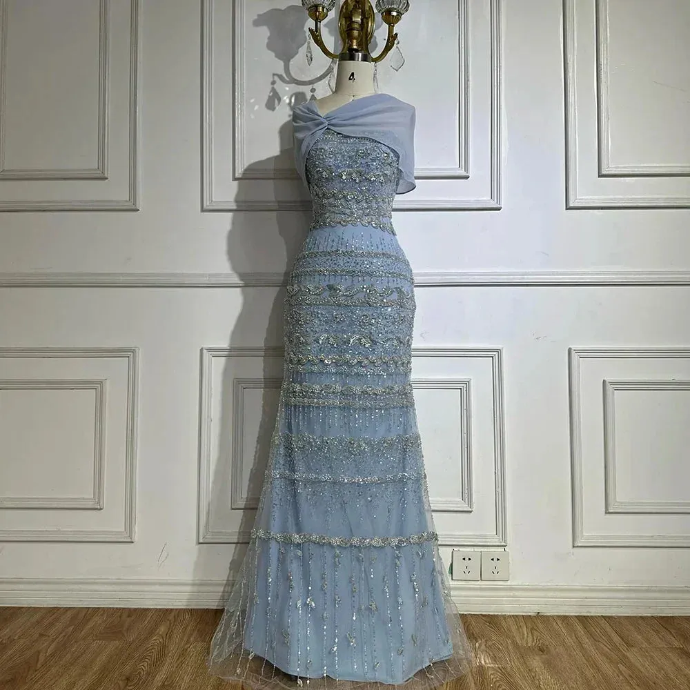 Diynav Dubai Evening Dress with Cape Long Party Gowns HZ1017 - Image 6