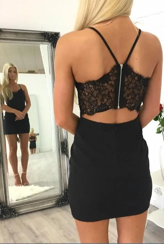 Diynav black dress short homecoming dress black homecoming dress HZ1017