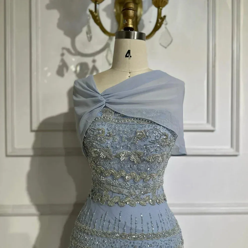 Diynav Dubai Evening Dress with Cape Long Party Gowns HZ1017 - Image 7