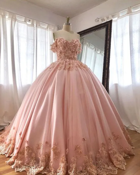 Diynav Embroidered Lace Quinceanera Dresses Ball Gowns Long Prom Dress HZ1017