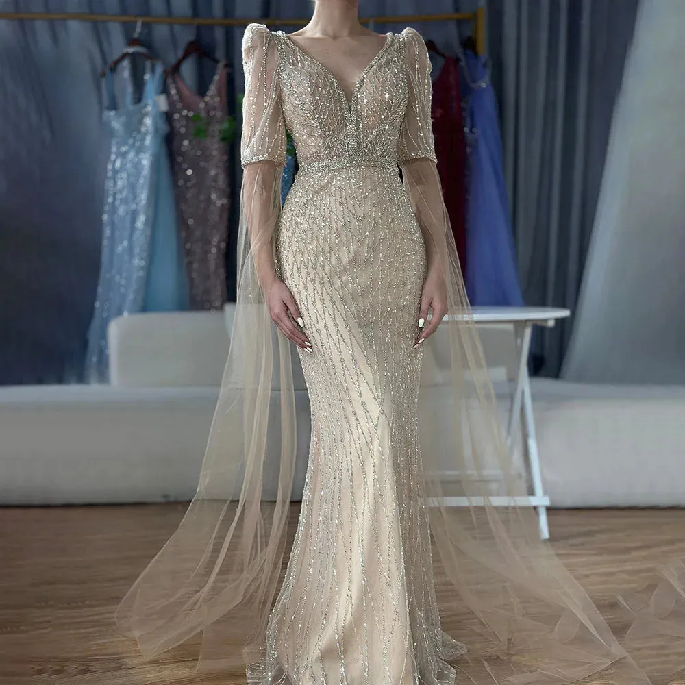 Diynav Fuchsia Evening Dress Mermaid Gown for Formal Occasion HZ1017 - Image 3