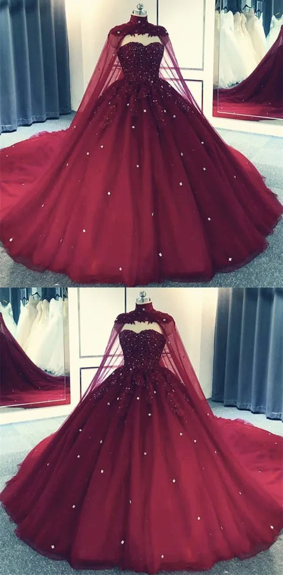 Diynav Ball Gown Prom Dress With Cape HZ1017