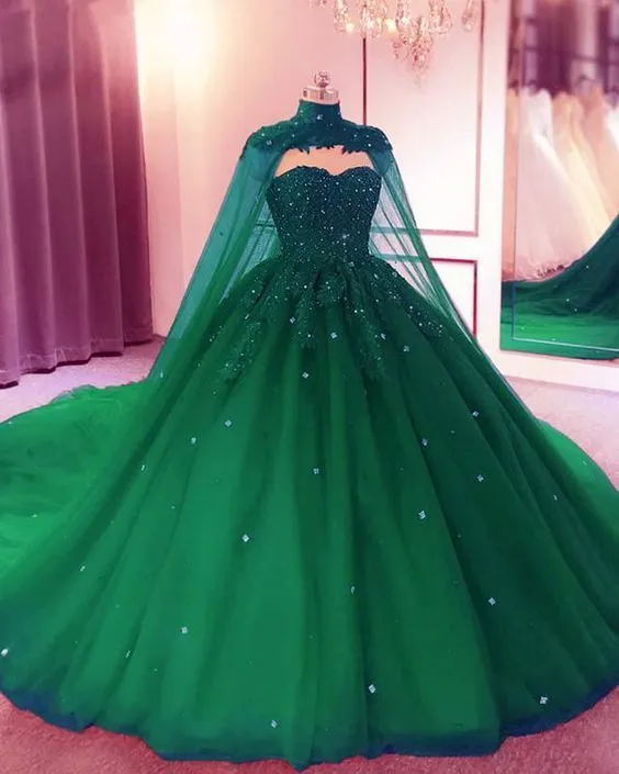 Diynav Sweetheart Ball Gown Prom Dress With Cape HZ1017